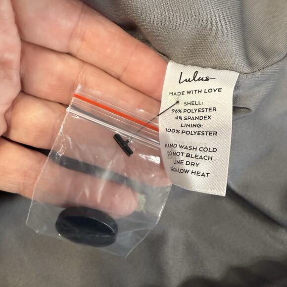 Lulus Size XL Posh Attraction Grey Pinstriped Button-Front Halter Mini Dress NEW - Picture 9 of 10